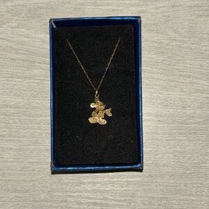 Gold Mickey Mouse Pendant Necklace